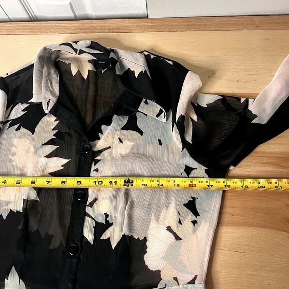 River Island Printed Sheer Maxi Dress Kaftan Size 10 Button Front - Picture 7 of 8